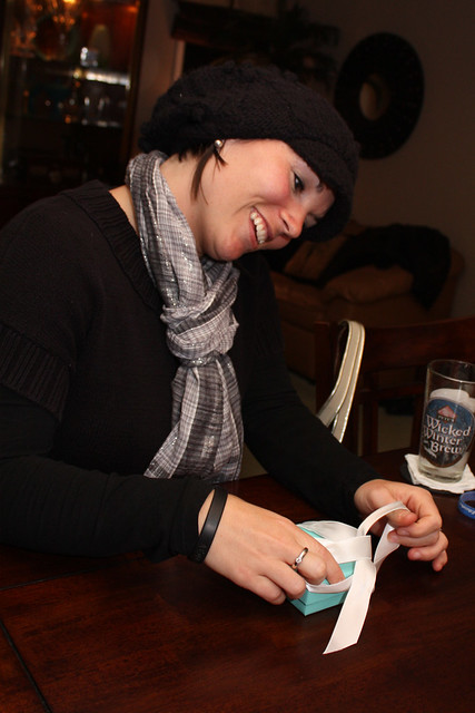 Kari (re)opening her necklace