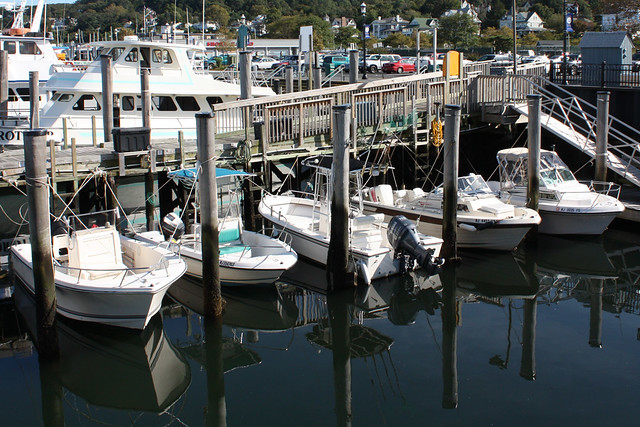 Some tiny, tiny fishing boats at the marina