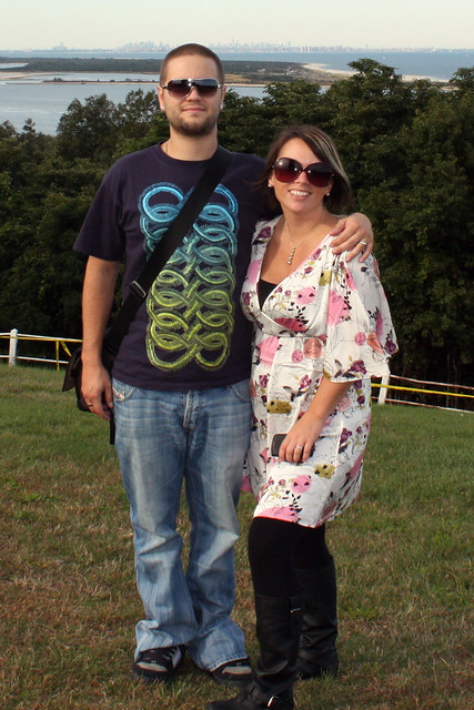 Dorky pic of Kari and I with the bay in the background