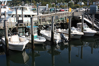 Some tiny, tiny fishing boats at the marina