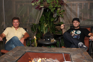 Hanging out in dad's back yard