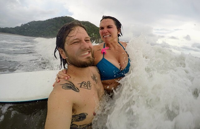 Kari and I are having a great time in the ocean