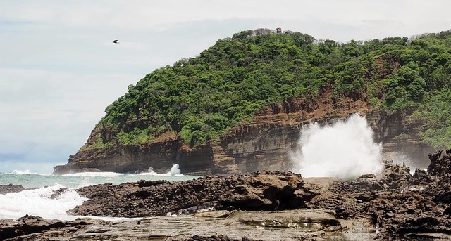 Some huge wave crashes off of Playa Guacalito