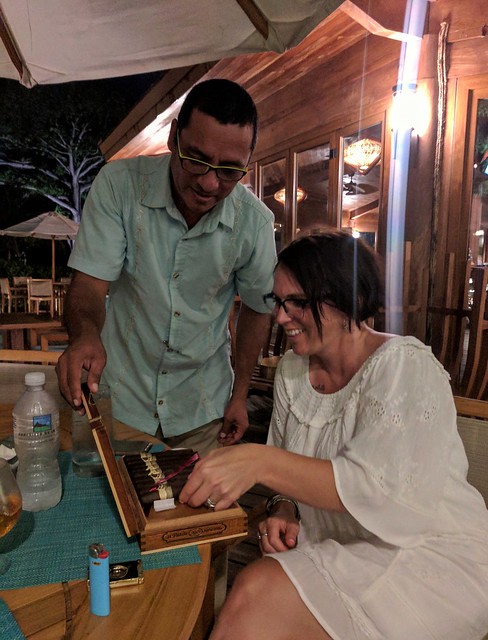 Kari picks out a cigar