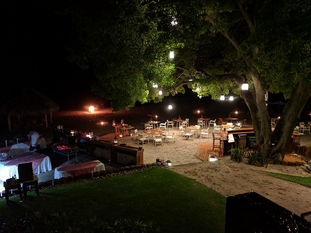 Seeking cover from a downpour in between dinner courses