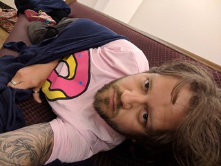 Airport pew sleepin