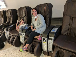 Debating whether or not we could sleep in these massage chairs
