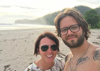 beach - Last night, golden hour selfie