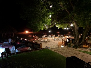 beach - Seeking cover from a downpour in between dinner courses