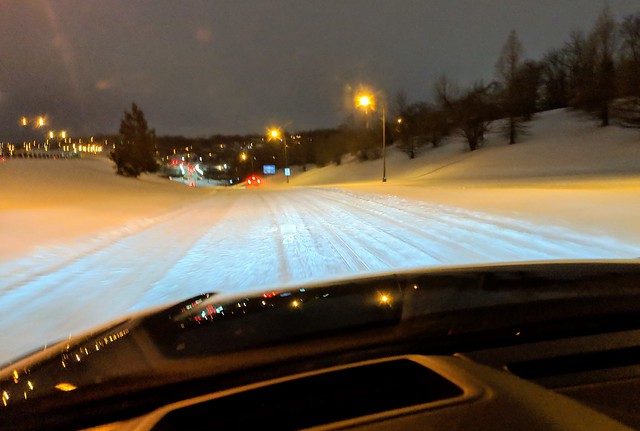 Pulling into Kansas City. The roads were a little rough.