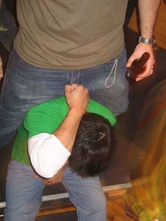 Pain - This was an actual action shot, Zach's nuts got hit.