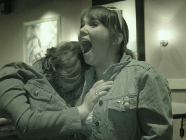 She may be passed out, but she still loves Kari's boobs