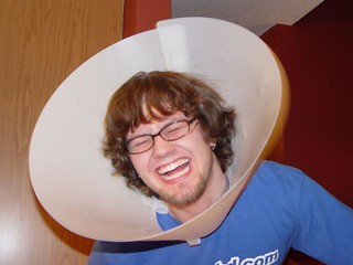 Me wearing Ninja's cone