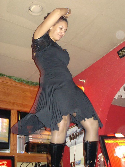 Drea dancing on the bar