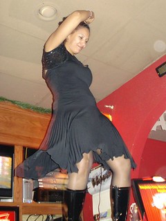 Drea dancing on the bar