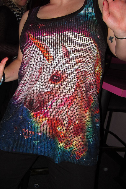 Kari gettin down with her amazing sequined tank