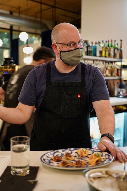 Chris delivers some "surf n turf"