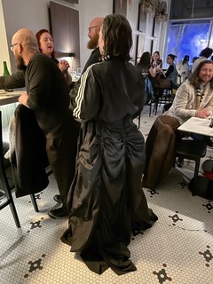 Sandie Kirpalani - Kari's dress was basically a combination of adidas tearaway pants and a goth wedding dress... it ...