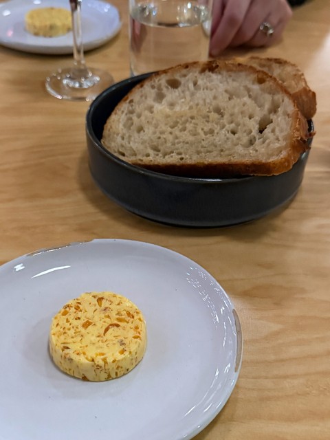 A lil bread and smoked carrot butter to start