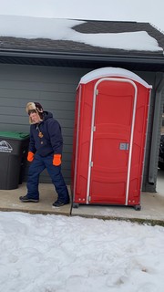 Covid-19 - The ol porta-potty hip check