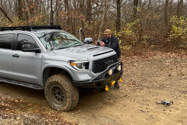 Cullen firing up the drone to check out the rest of the area