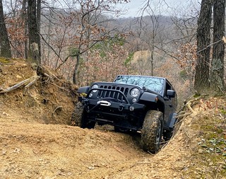 Off-roading - Jon climbing the hill