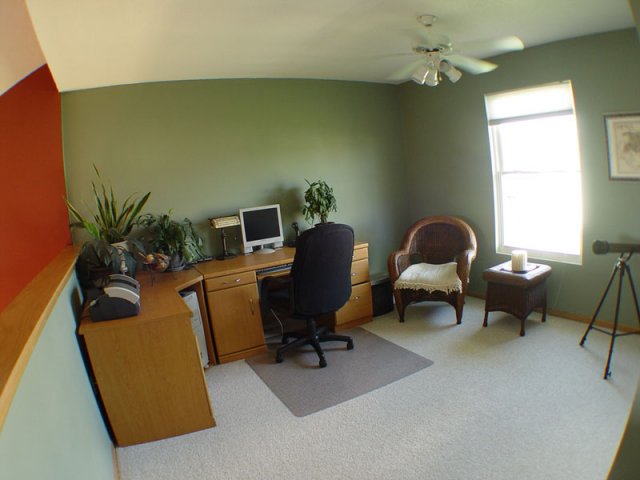 The wall with the window is where the bookcase will go (photo taken when the former residents liv...