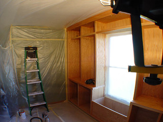 House - Getting ready to spray the lacquer