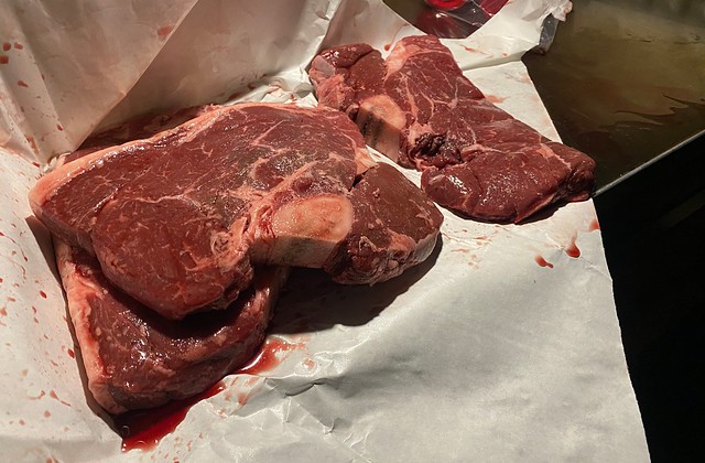 Josh brought steaks