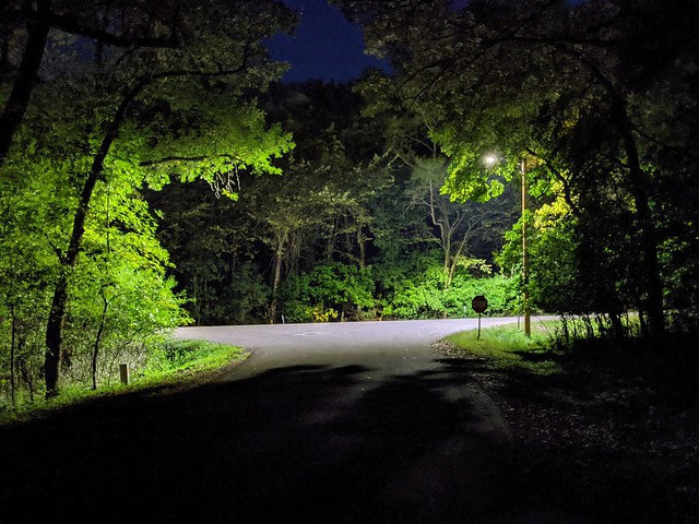 Crossroads on the night walk