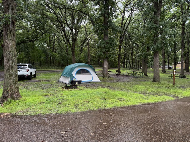Jeff went to change and the storm stranded him in his tent.