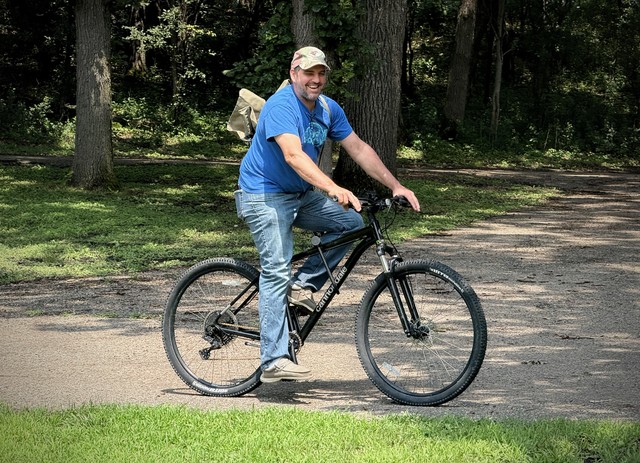 Chuck has arrived! and broought his bike