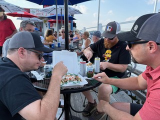 Travel - Nathan bought a bunch of gyro poutine to share. It was apparently much needed by all.