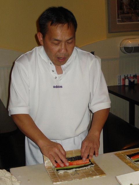 Folding a California Roll
