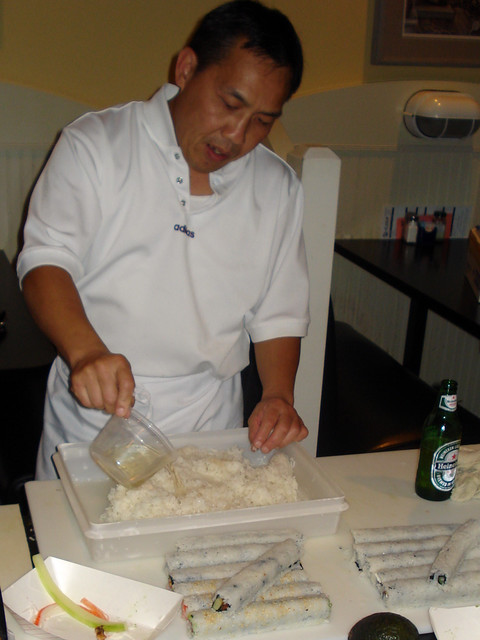 Adding Rice Vinegar