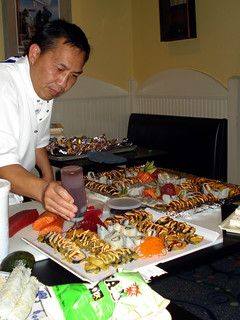 Sushi - La making us dinner