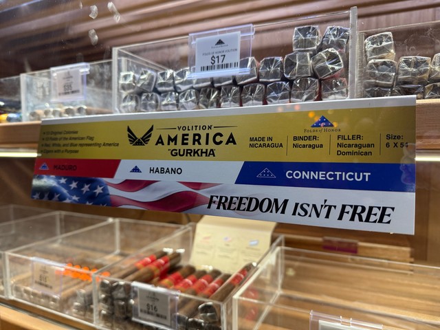 Made in Nicaragua, with Dominican and Nicaraguan tobacco... and some weirdo American branding? Freedom Isn't Free.