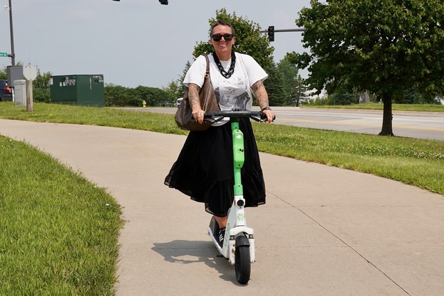 Scootin around the city