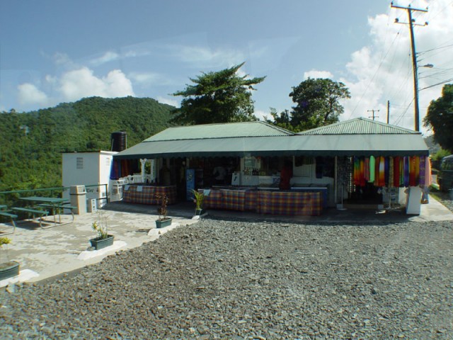 A little shop overlooking Marigot Bay - this is where I bought the spiced rum and Pitons