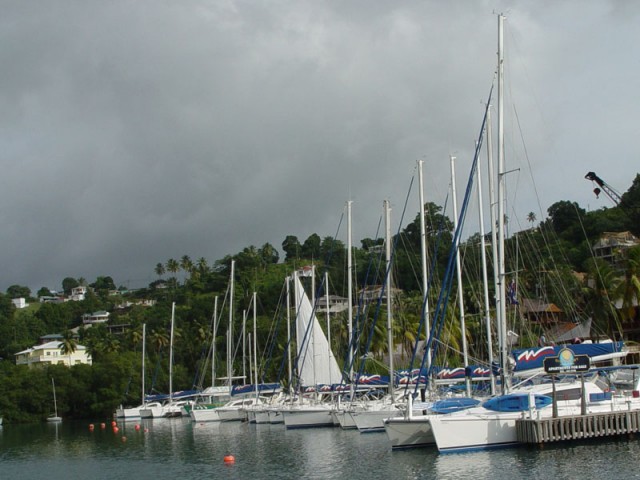 Sailboats in Marigot Bay