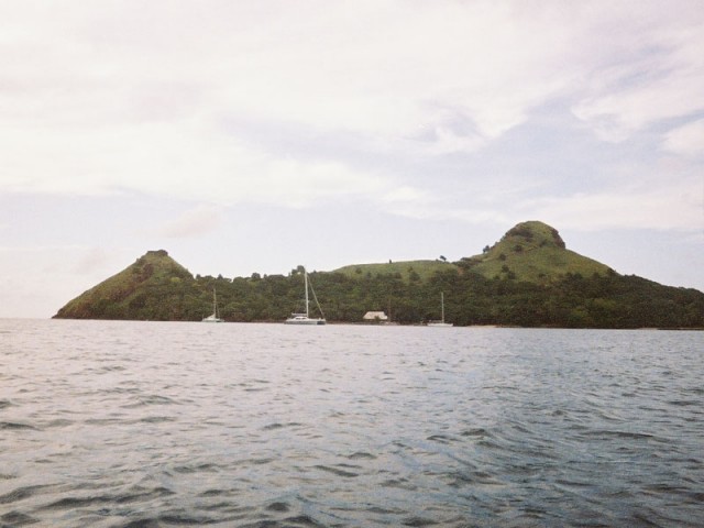 Looking at Pigeon Island from our kayak