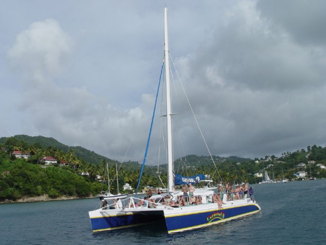 A catamaran just like the one we were on - Marigot Bay
