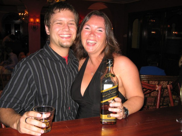 Kari and I in Piano bar with some Black Label