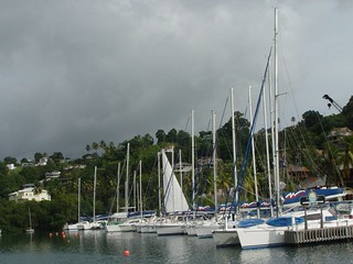 Sailboats in Marigot Bay
