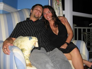 frame - Kari and I at the little lounge area above the swim-up bar