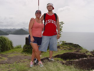 frame - Kari and I at the peak of Pigeon Island