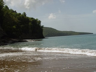 Looking down the coast past the secluded beach