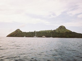 Looking at Pigeon Island from our kayak