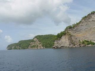 The coast going up the side of St Lucia