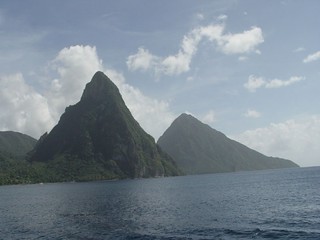 frame - The Pitons from our catamaran